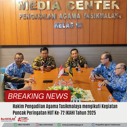 Hakim Pengadilan Agama Tasikmalaya mengikuti Kegiatan Puncak Peringatan HUT Ke-72 IKAHI Tahun 2025
